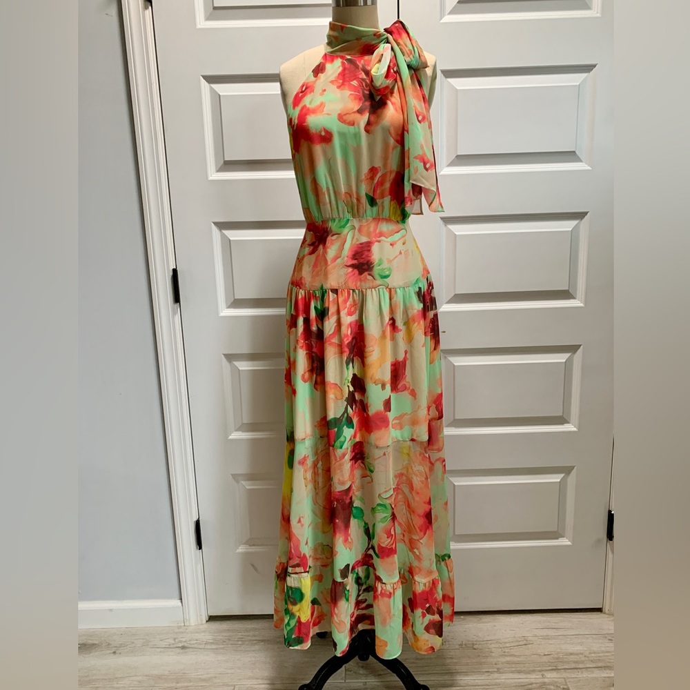 Brand new with tags printed floral chiffon maxi dress Jaclyn Smith